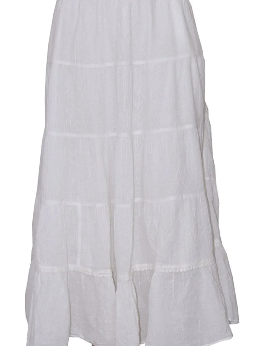 Free People Bright Side Midi Skirt High-rise Tiered Pullover Tofu L - Picture 6 of 6